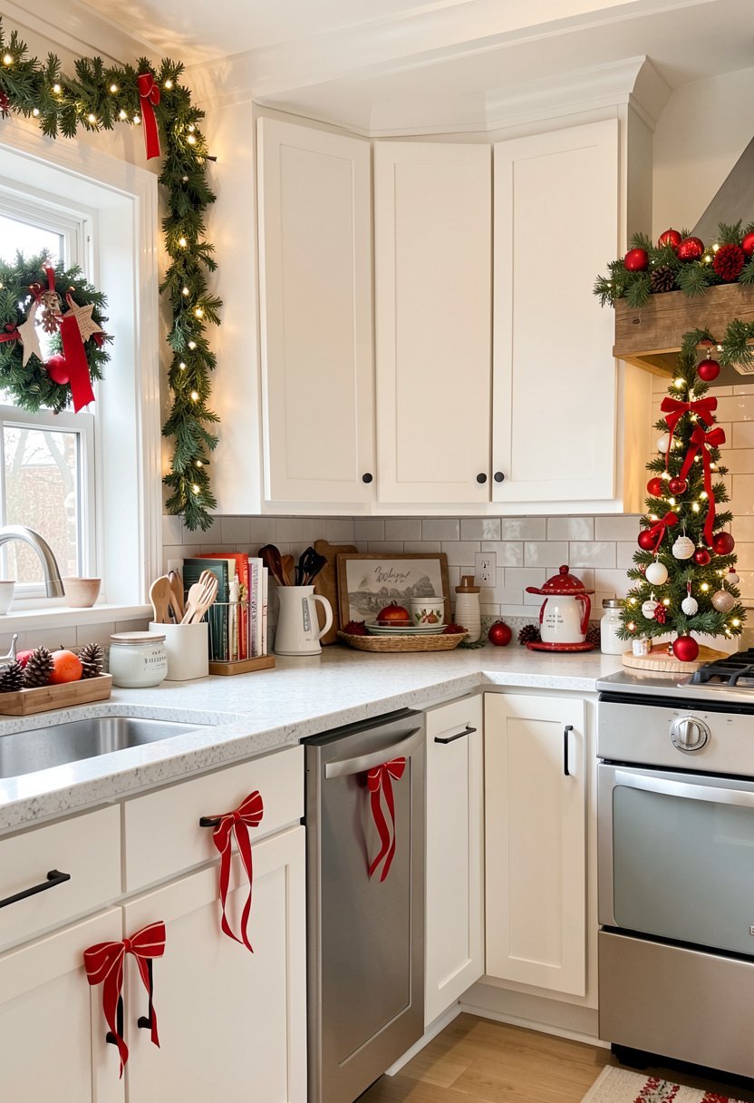 Add Festive Ribbon to Your Cabinet Hardware