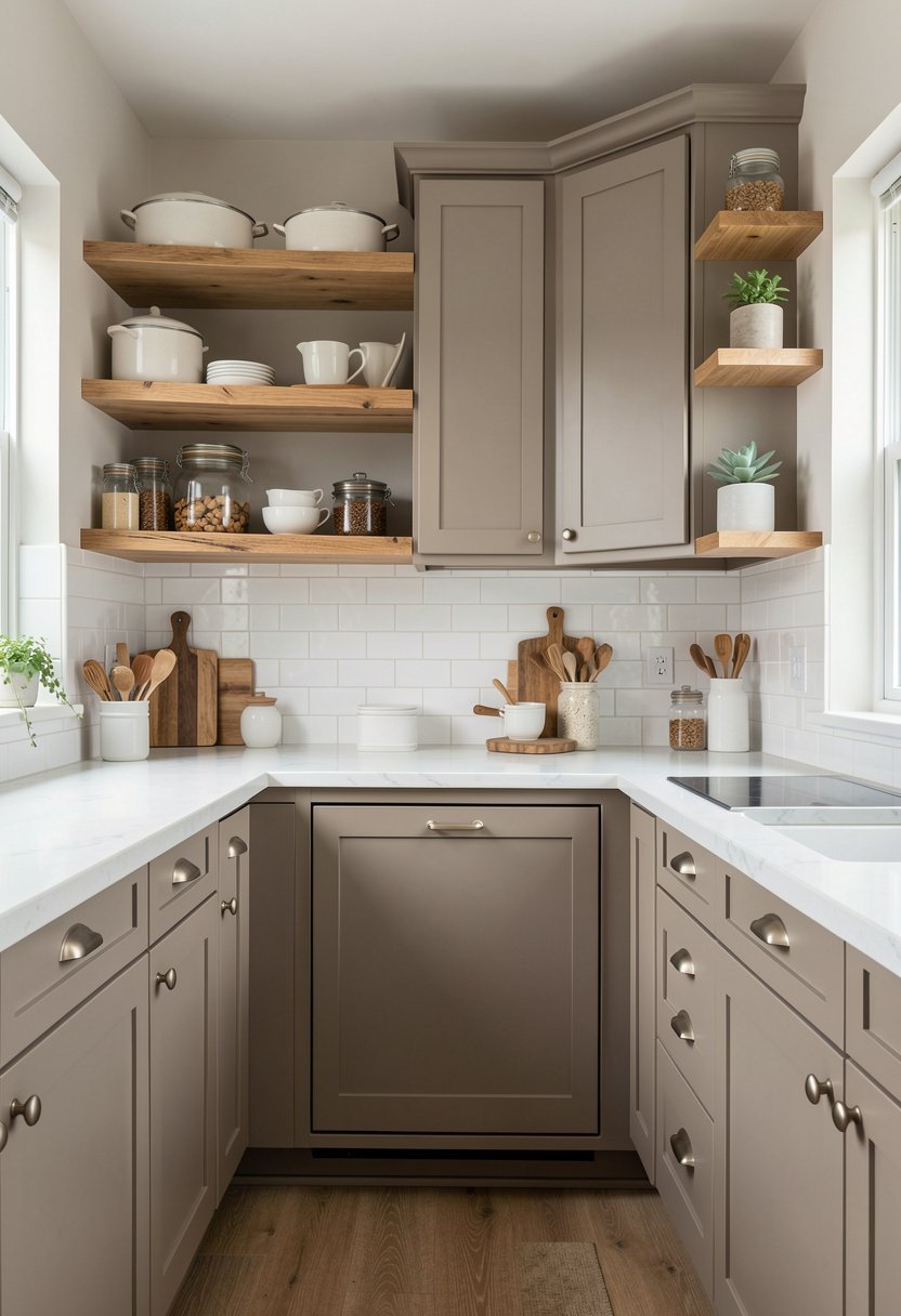 Add Natural Wood Floating Shelves