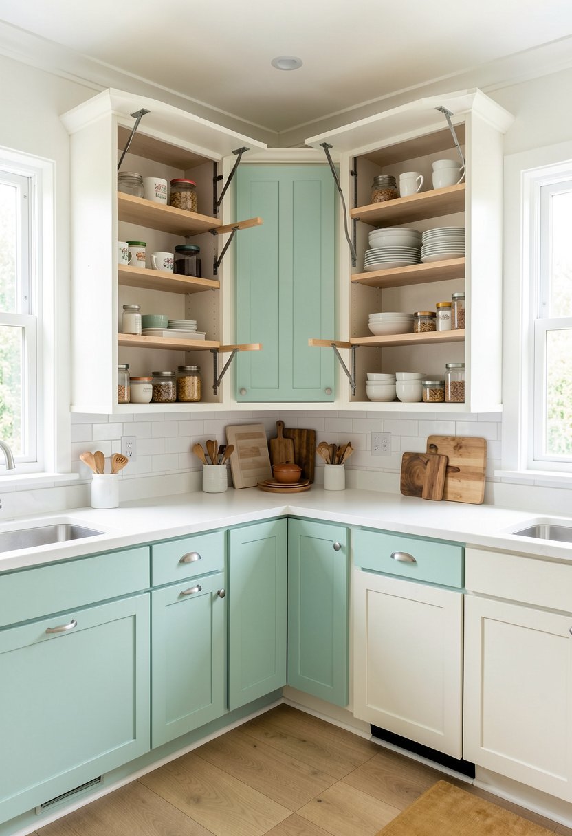 Add Pull Down Shelves for High Corners