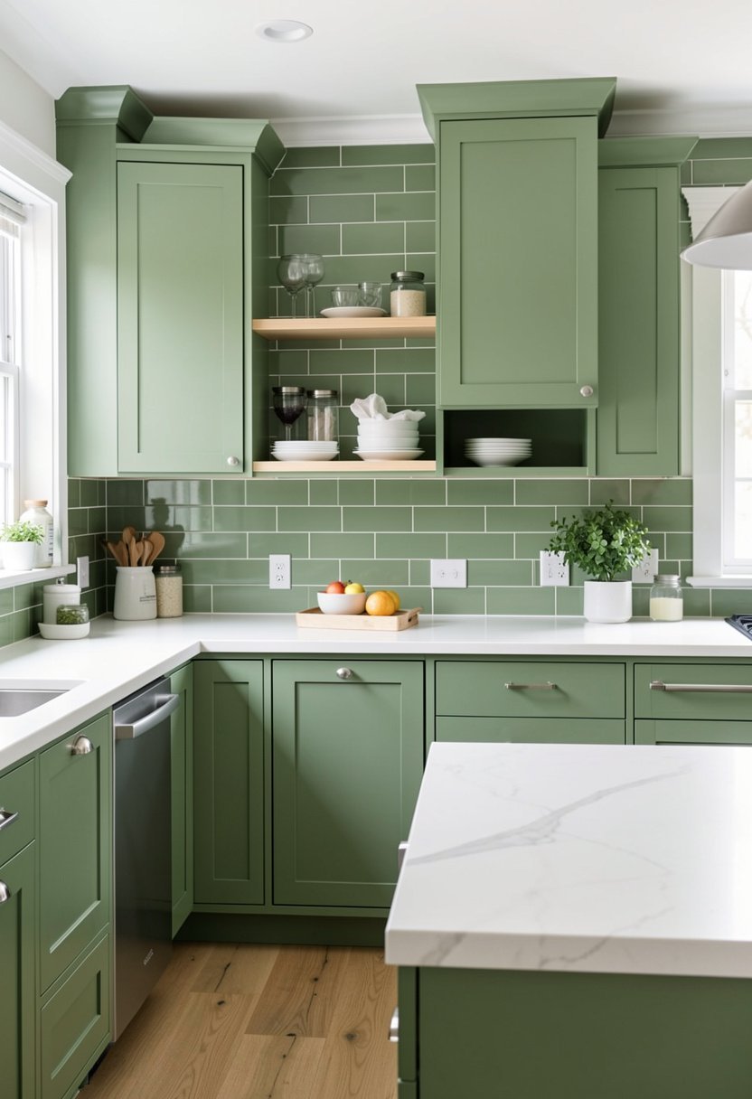 Add Sage Green Subway Tiles