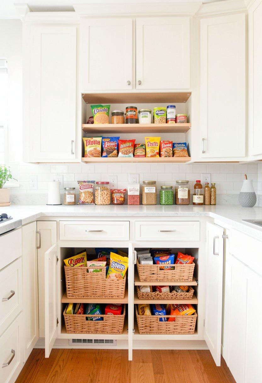 Add Under Shelf Baskets for Snacks