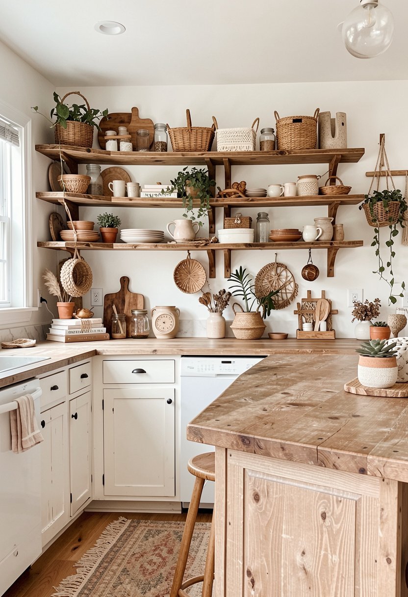 Add Vintage Wood Open Shelving