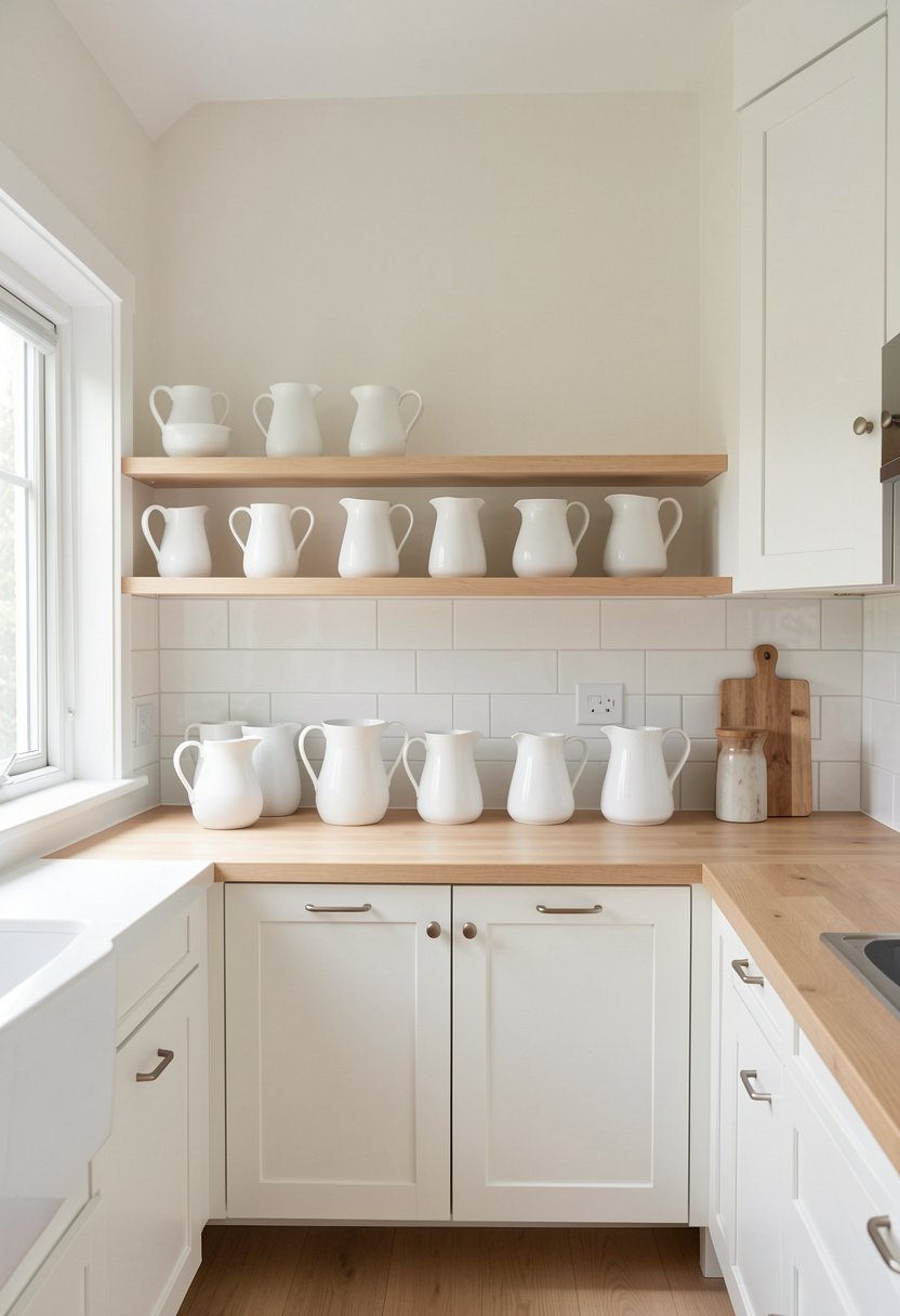 Arrange Simple White Pitchers Only