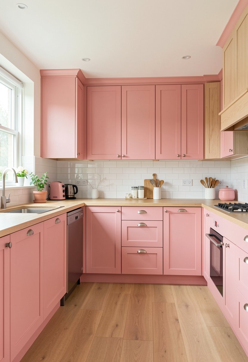 Blush Pink and Light Wood