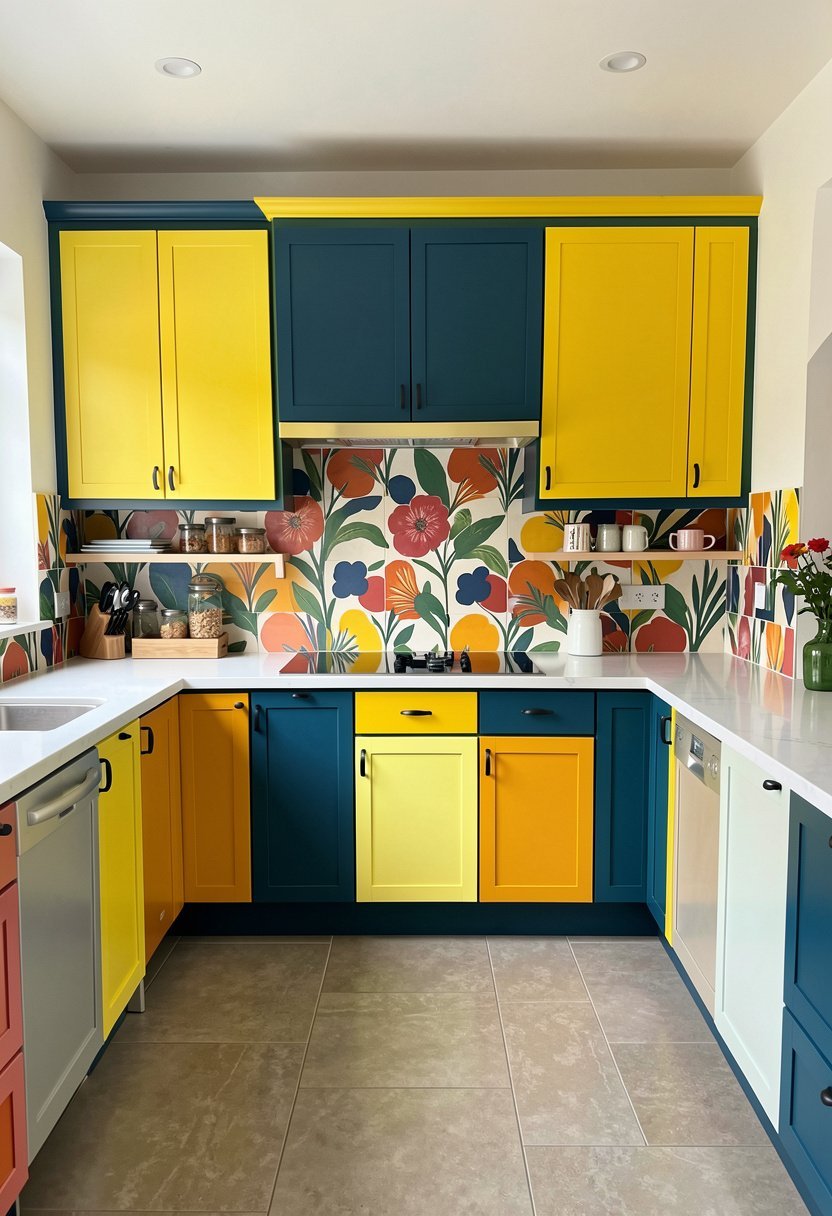Bold Backsplash and Cabinets