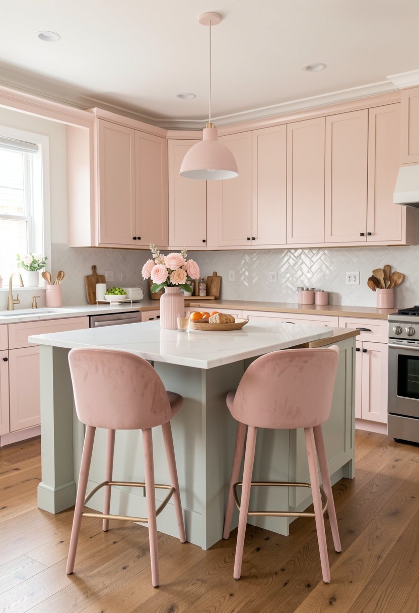 Bring in Dusty Pink Bar Stools