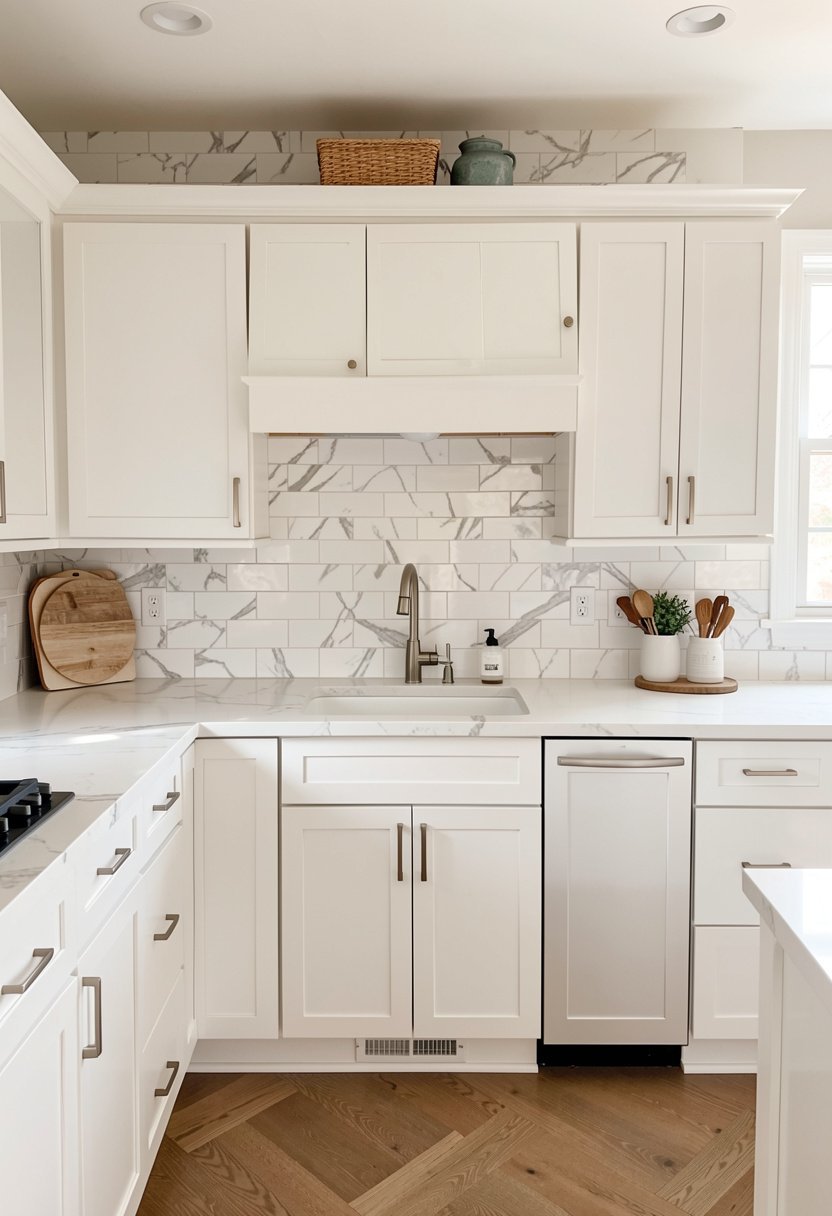 Classic White Marble with Subway Tile