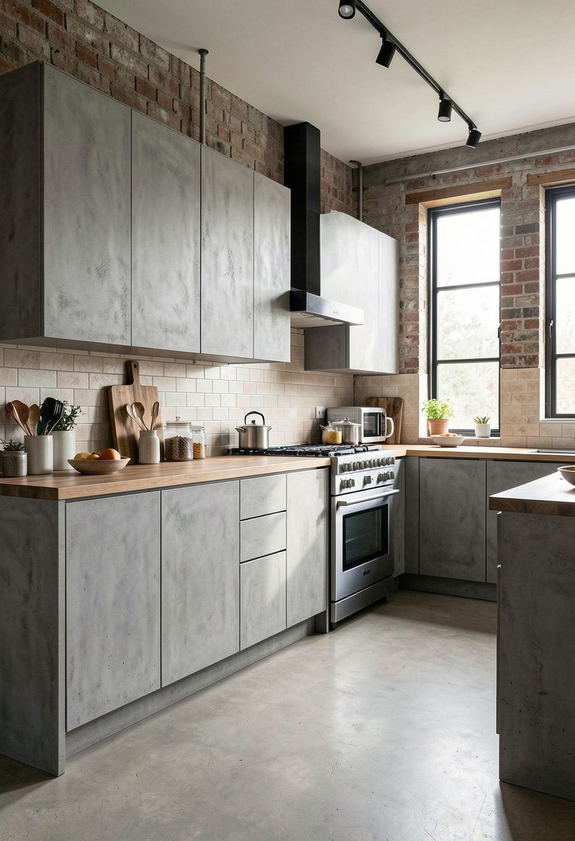Concrete Finish Cabinet Fronts