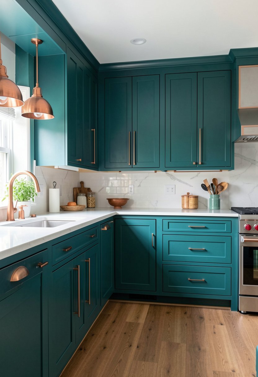 Contrast Teal with Copper Accents