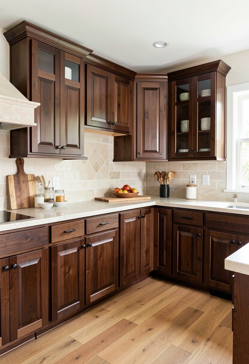 Dark Teak with Stone Details