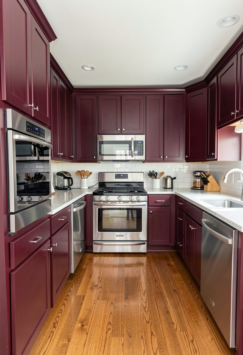 Deep Burgundy Cabinets
