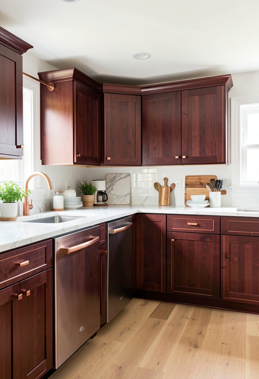 Deep Cherry with Copper Details