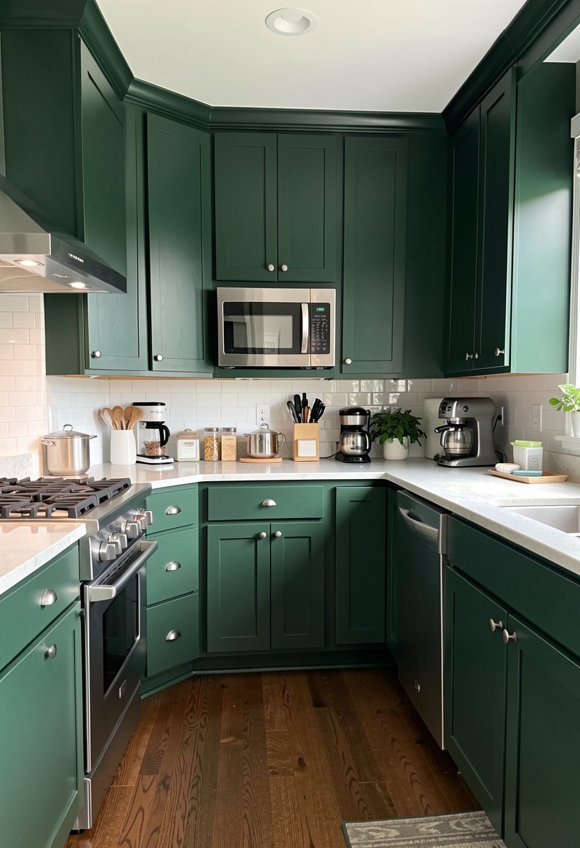 Deep Forest Green Cabinets