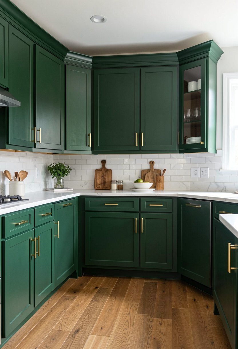 Deep Forest Green with Gold Hardware