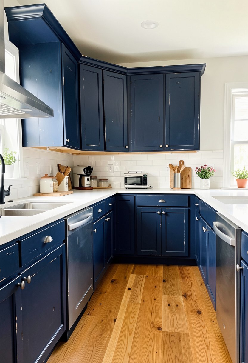 Deep Navy Blue with Sanded Corners