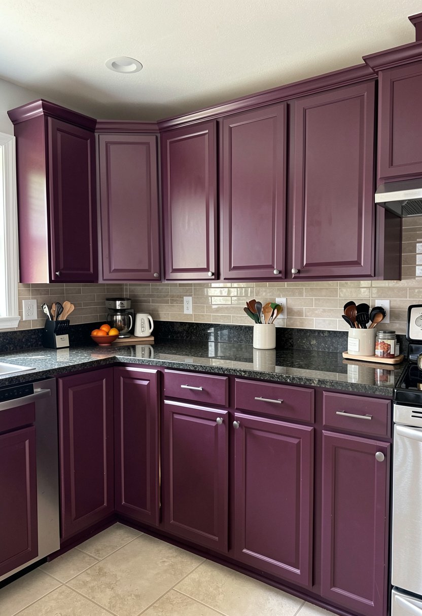 Deep Plum Cabinets