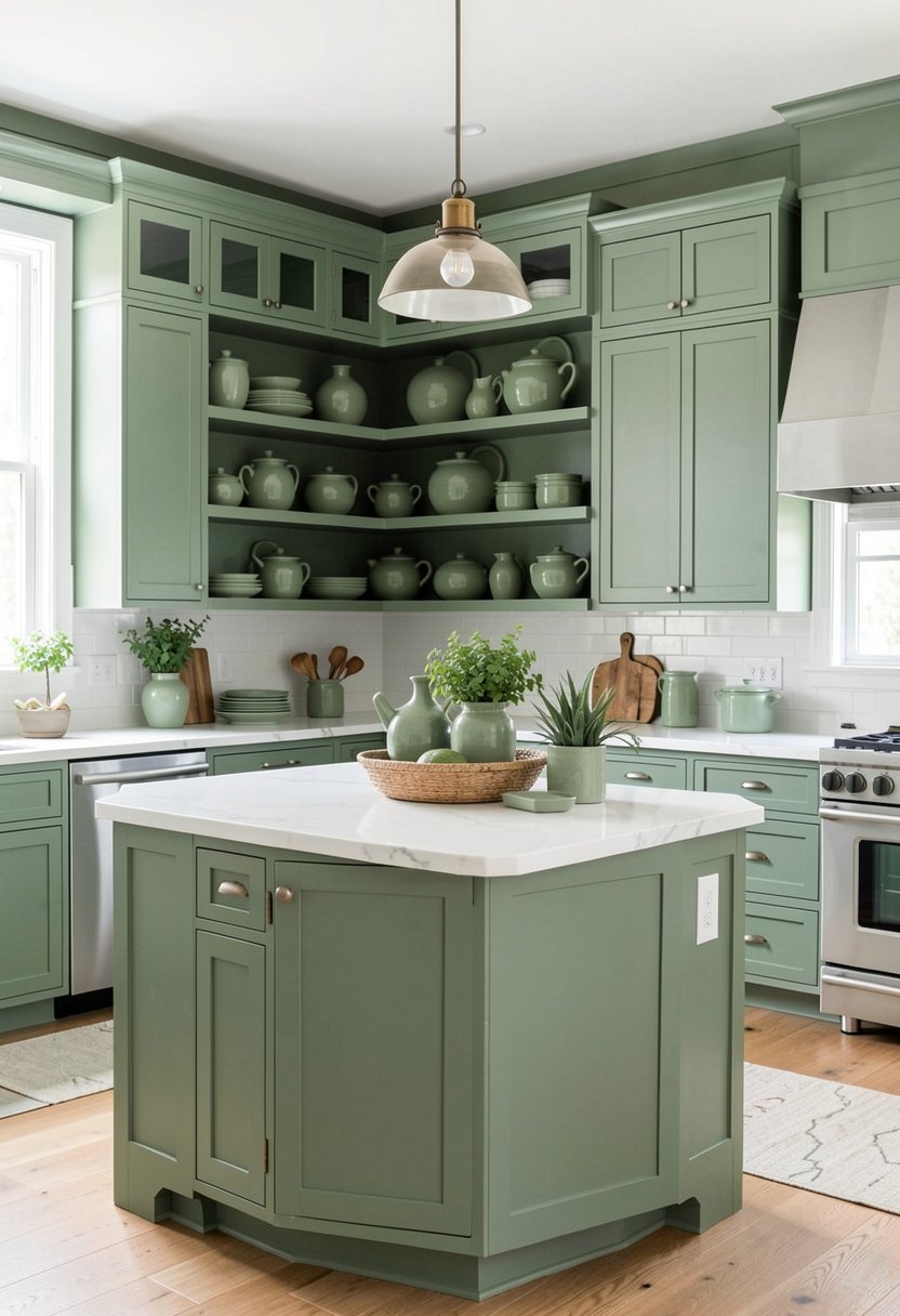 Display Sage Green Pottery