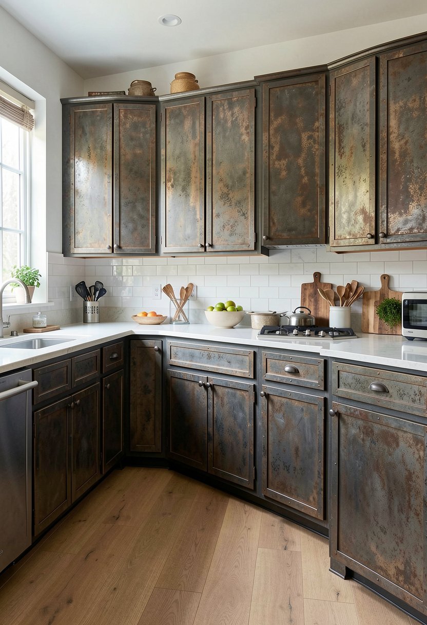 Distressed Metal Cabinet Sheets