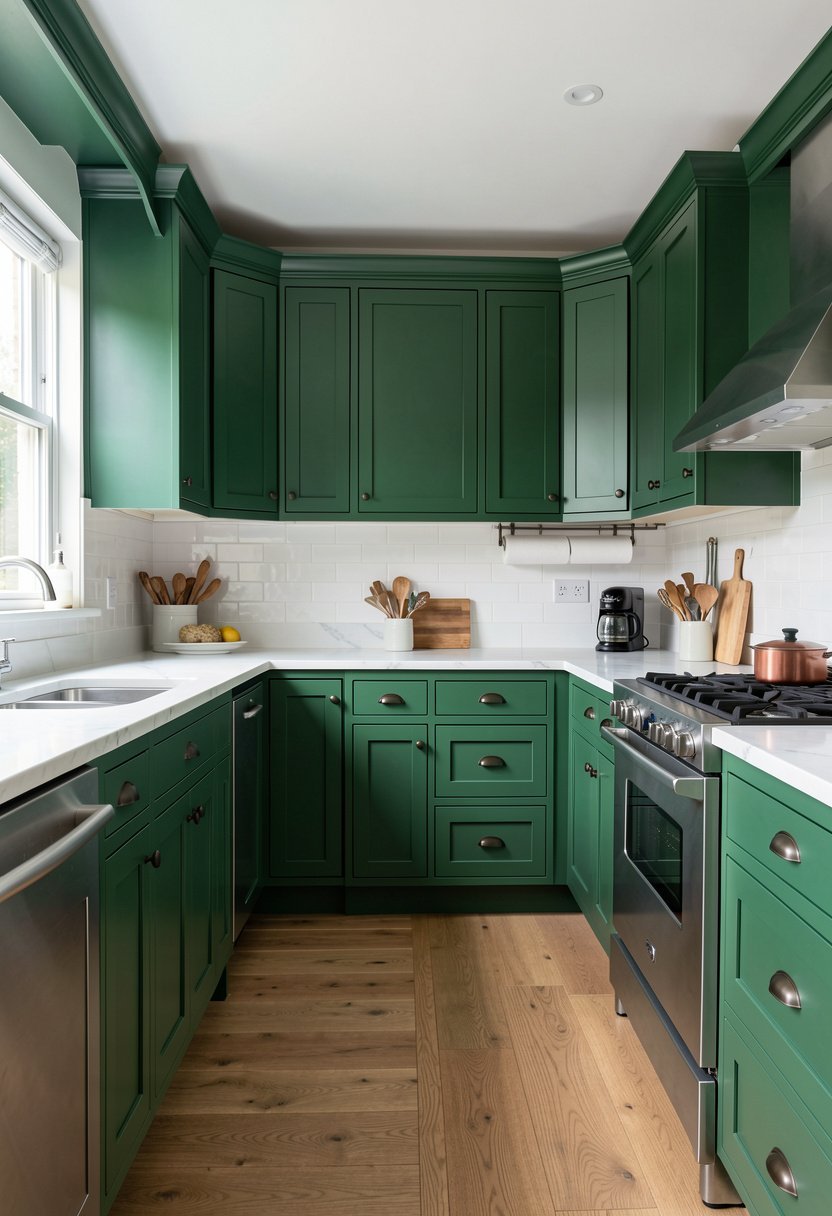 Emerald Green with Walnut Wood