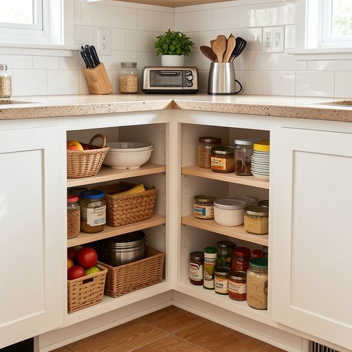 14 lower corner cabinet kitchen organization storage ideas