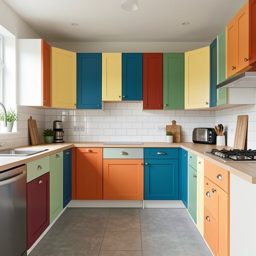 10 multi color kitchen cabinet ideas