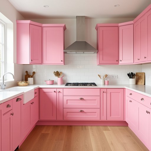 12 pink kitchen cabinet ideas