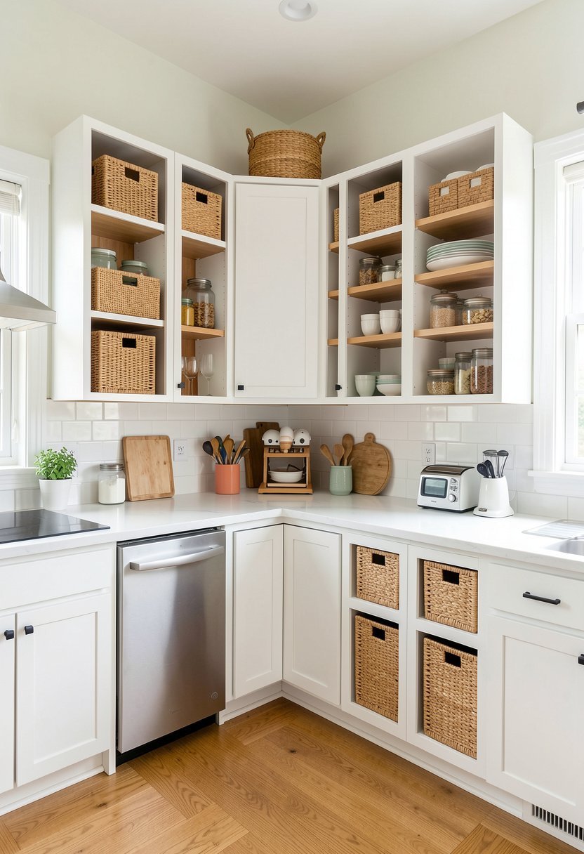 Fixed Shelving with Baskets
