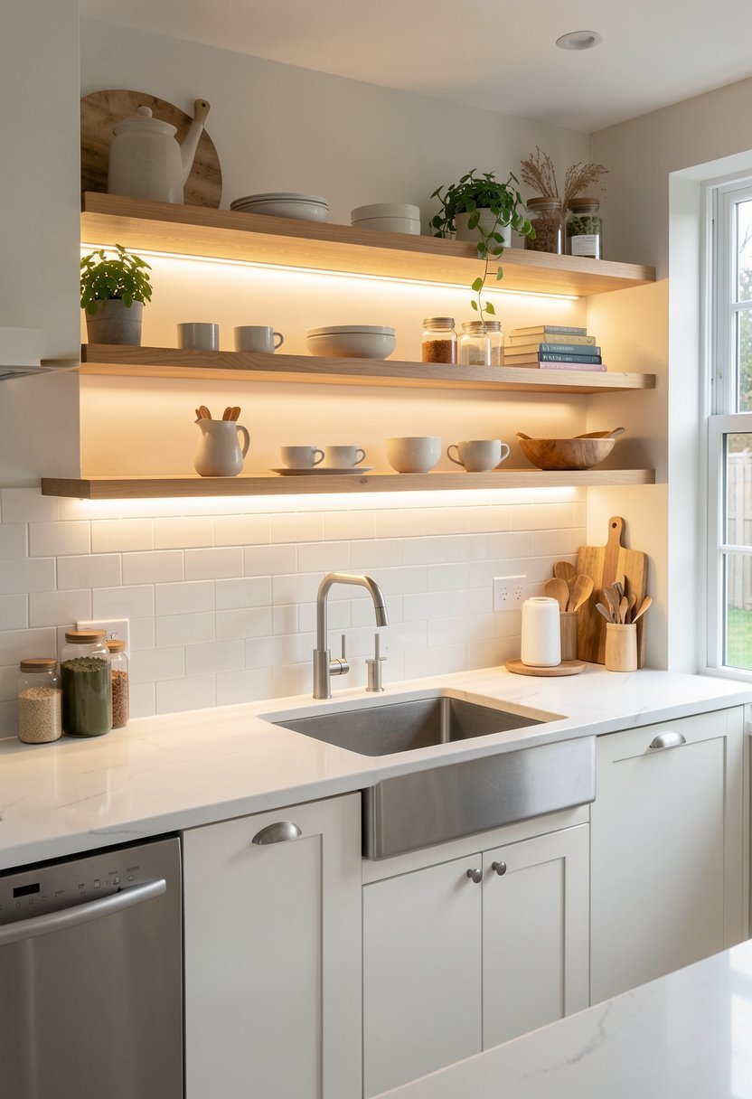 Floating Shelf Lighting Ideas