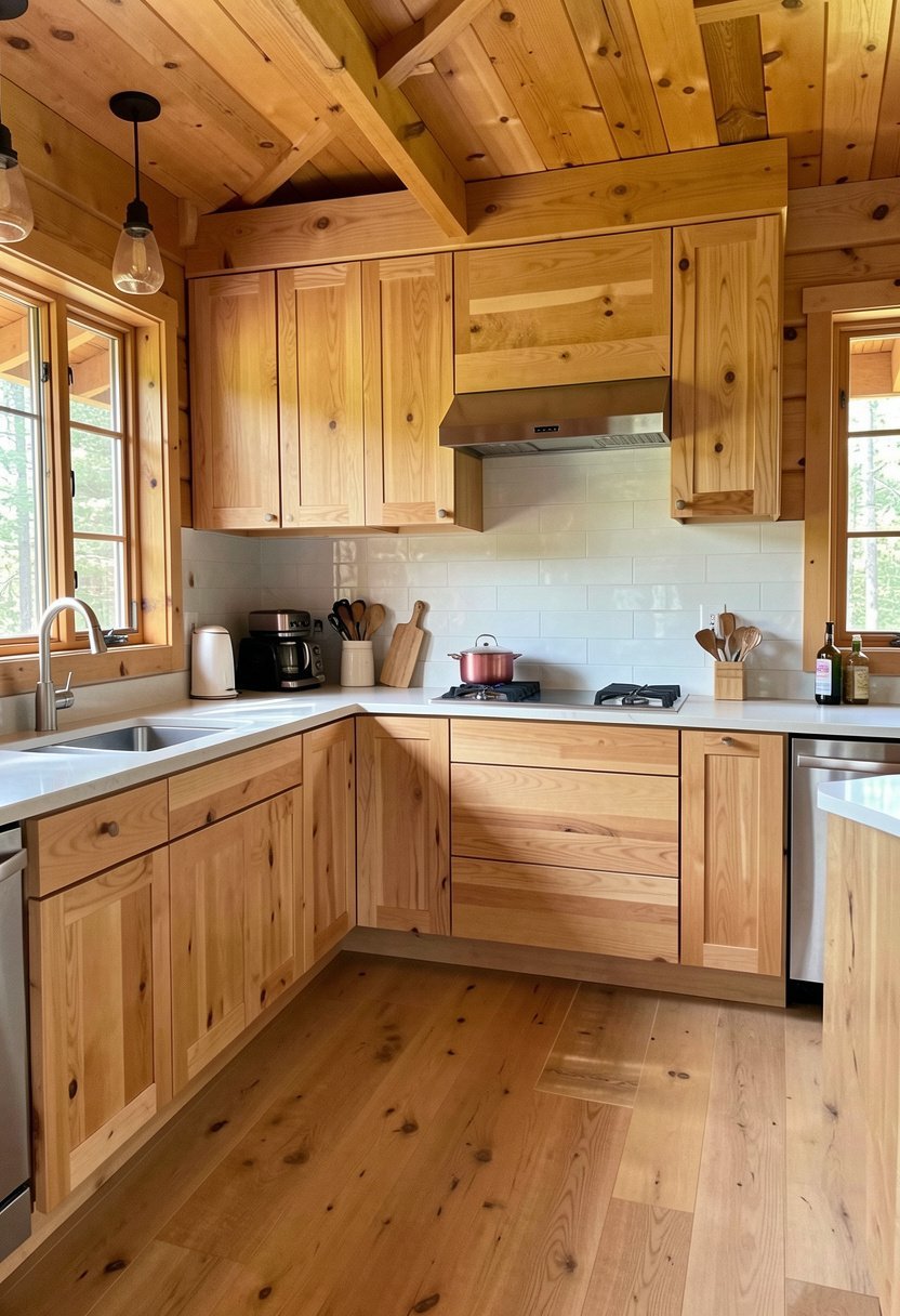 Floating Wood Box Cabinets