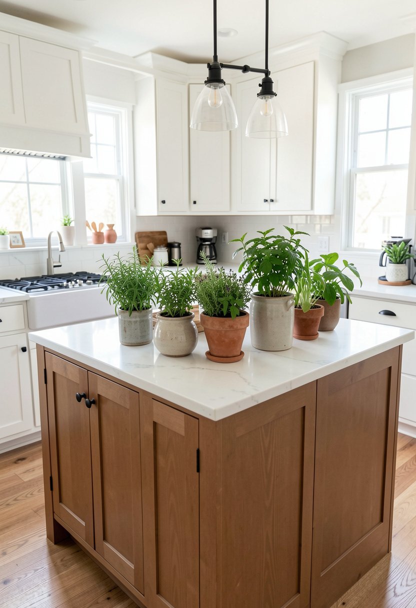 Fresh Herbs in Ceramic Pots