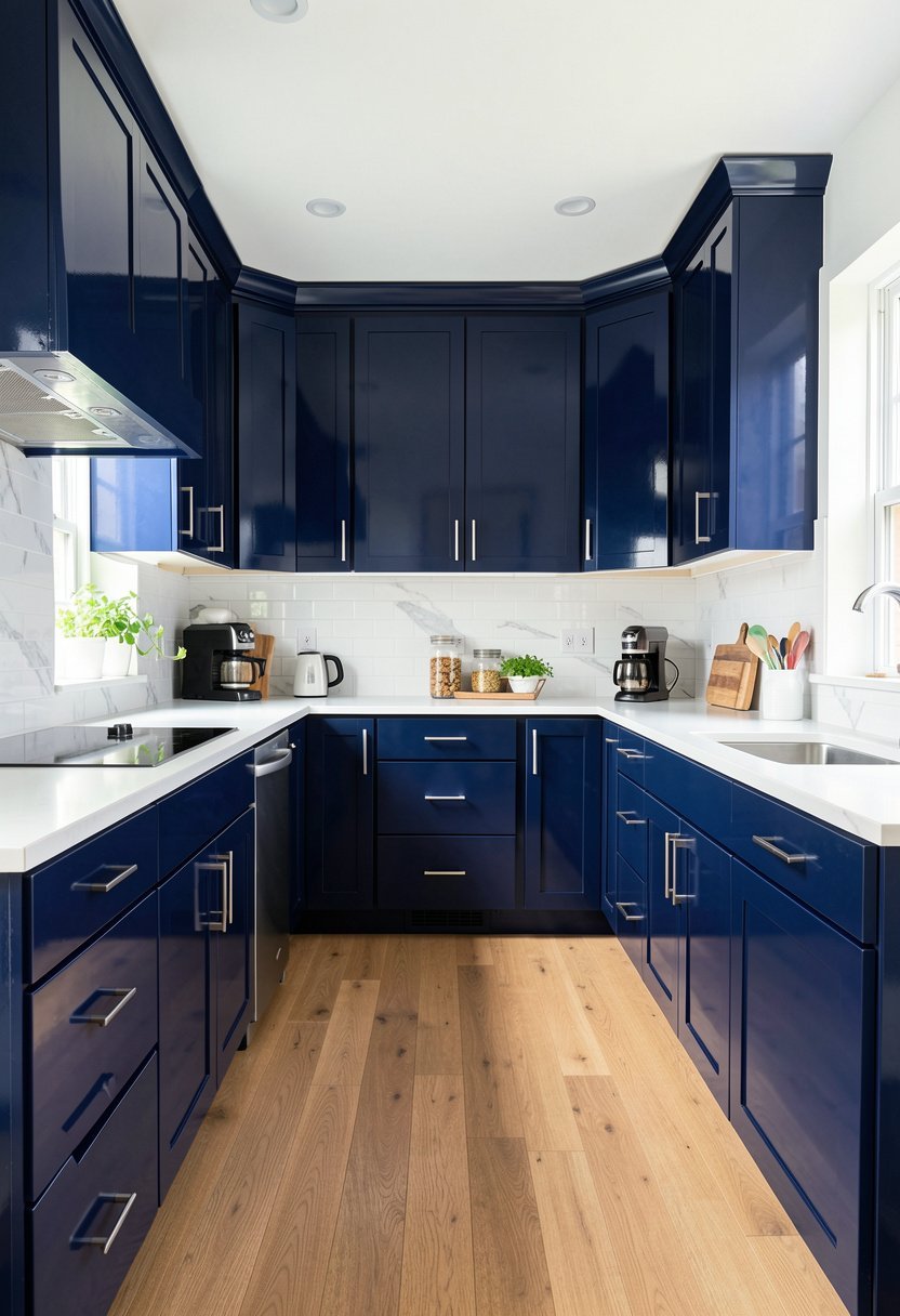 Glossy Navy Finishes to Reflect Light