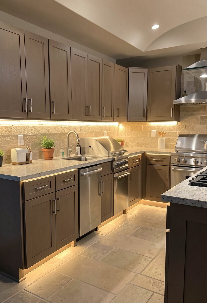 Glowing Led Strips Under Counters