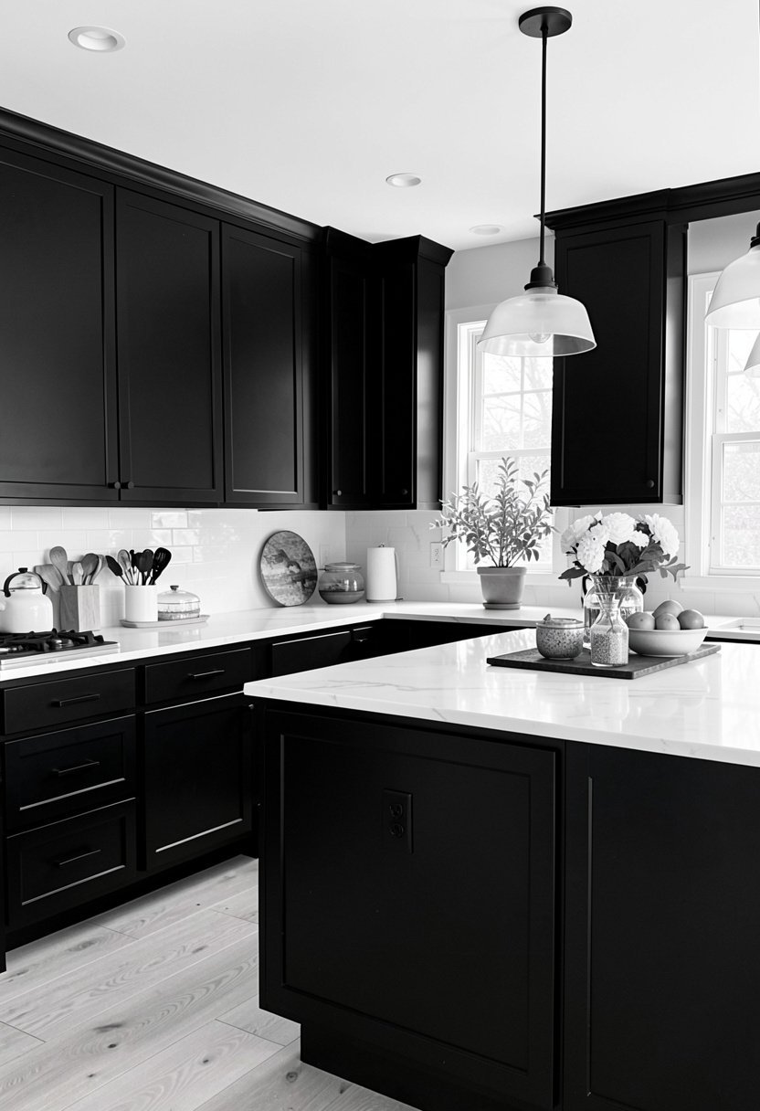 Go Bold with Matte Black Cabinets
