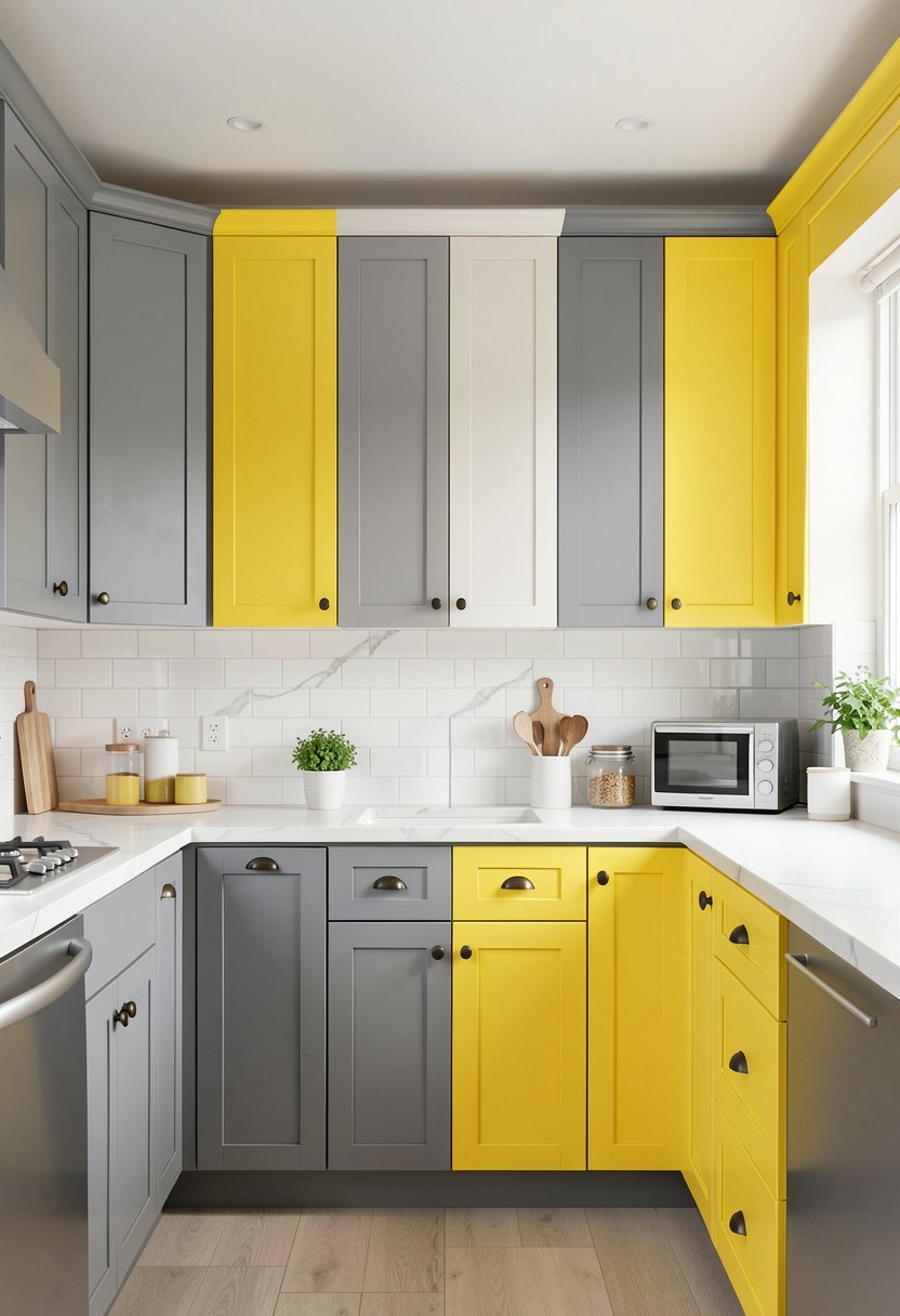 Grey and Sunny Yellow
