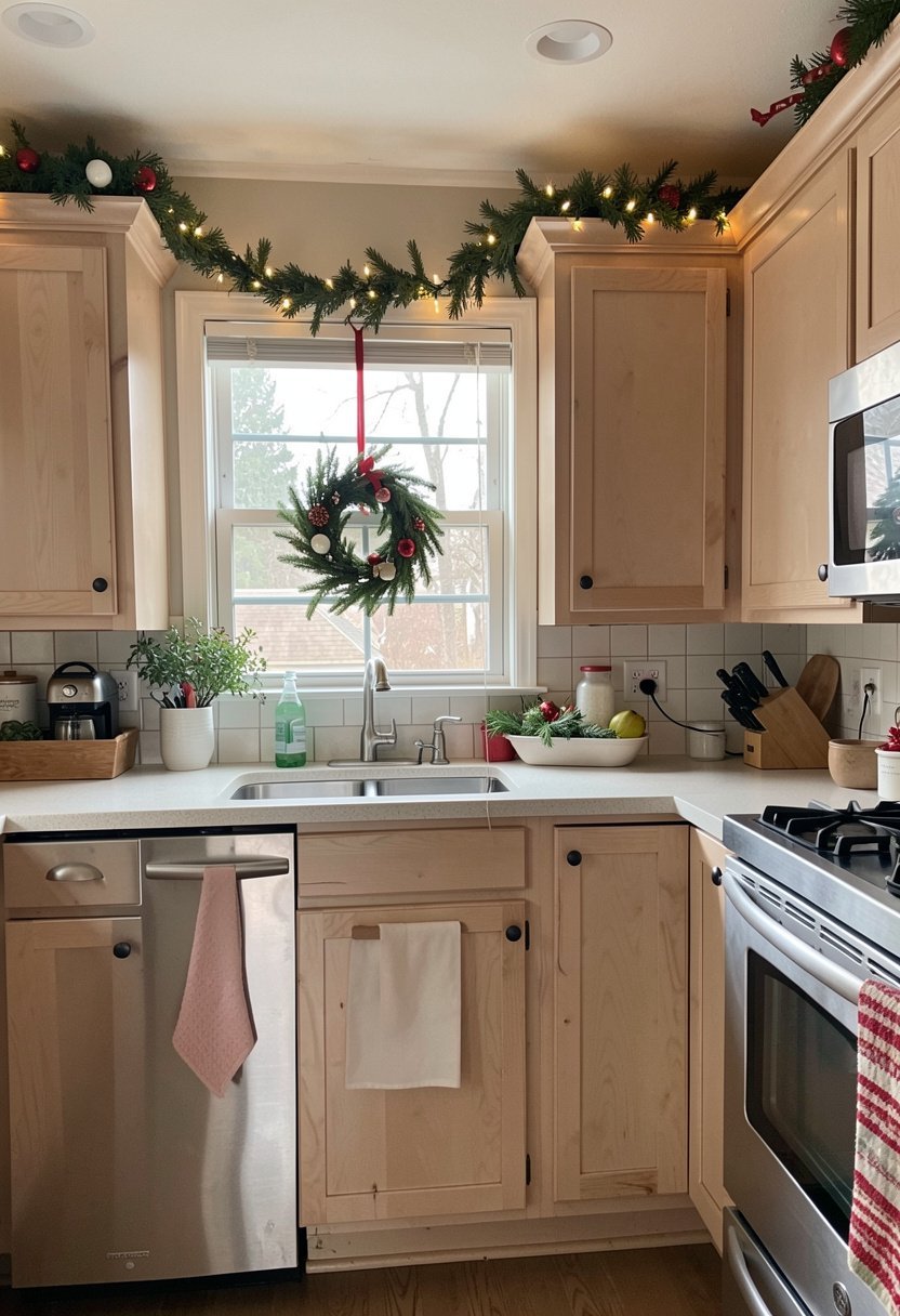Hang a Simple Wreath On Your Kitchen Window