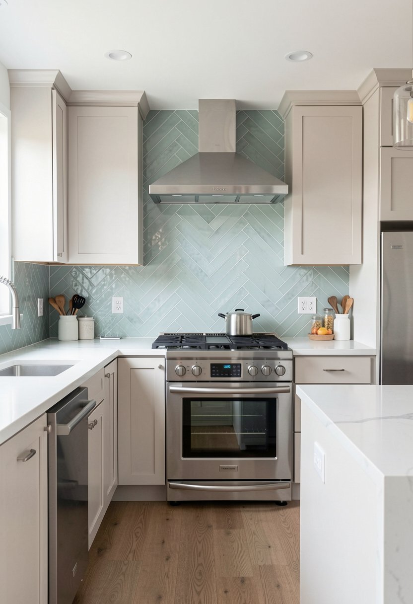 Herringbone Pattern with Glass