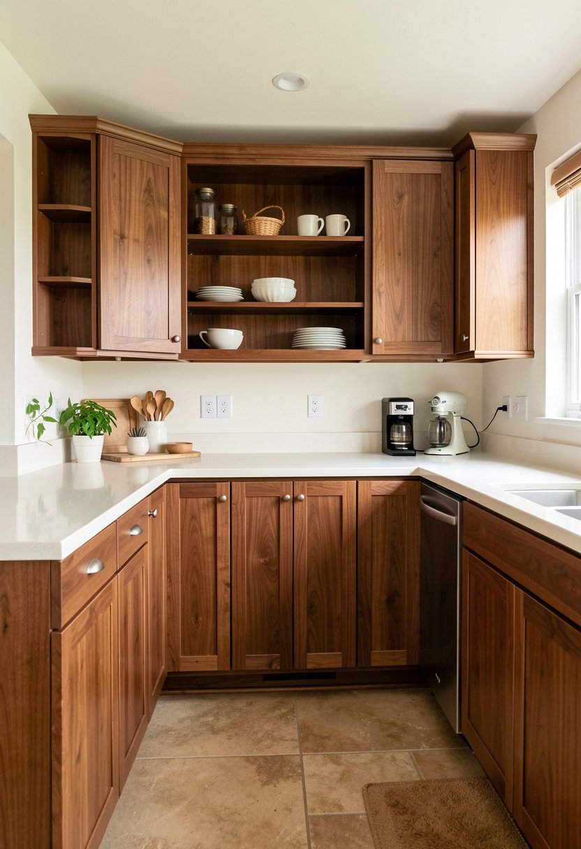 Install Open Shelving Above Counters
