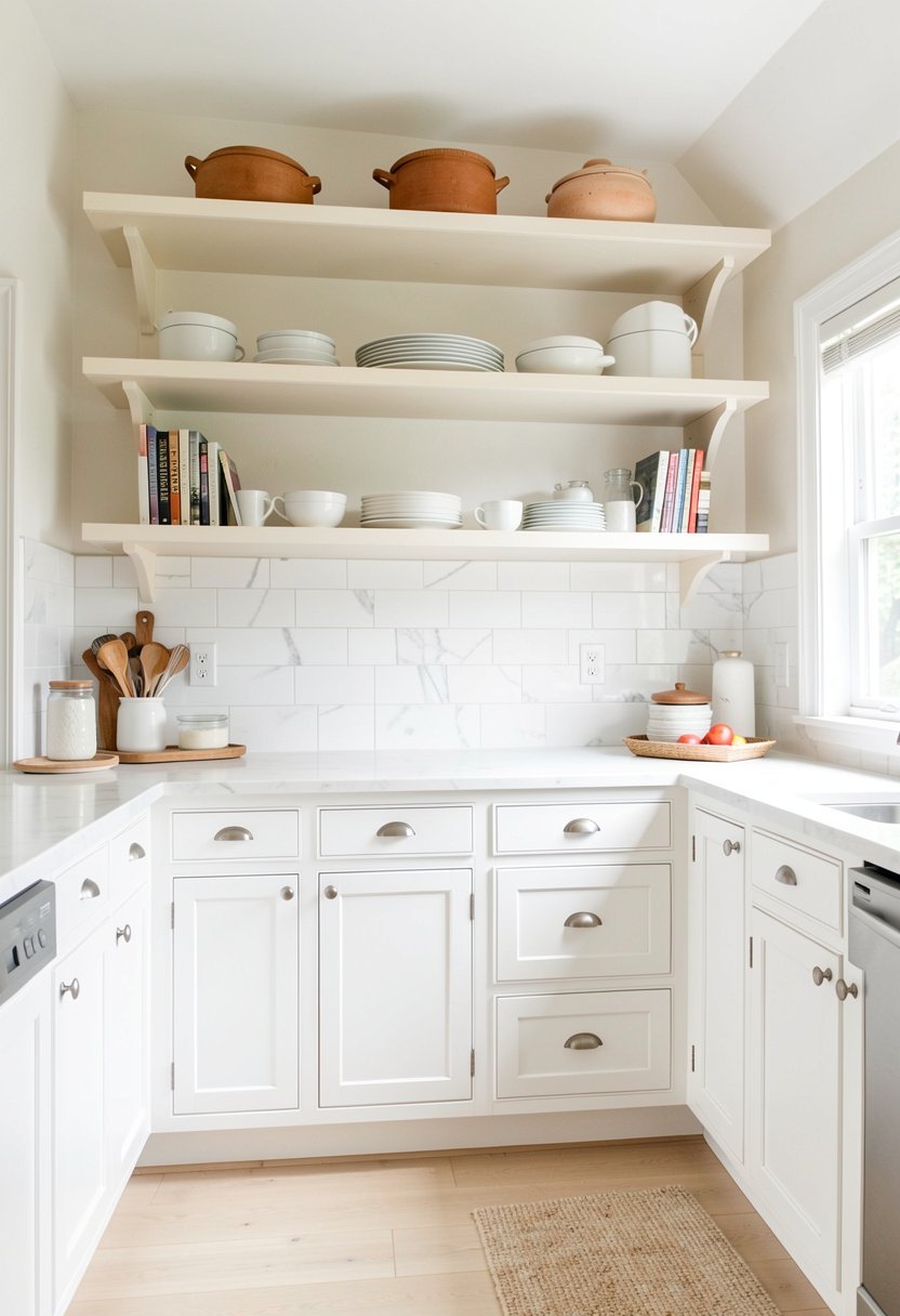 Install Open Shelving Above Counters