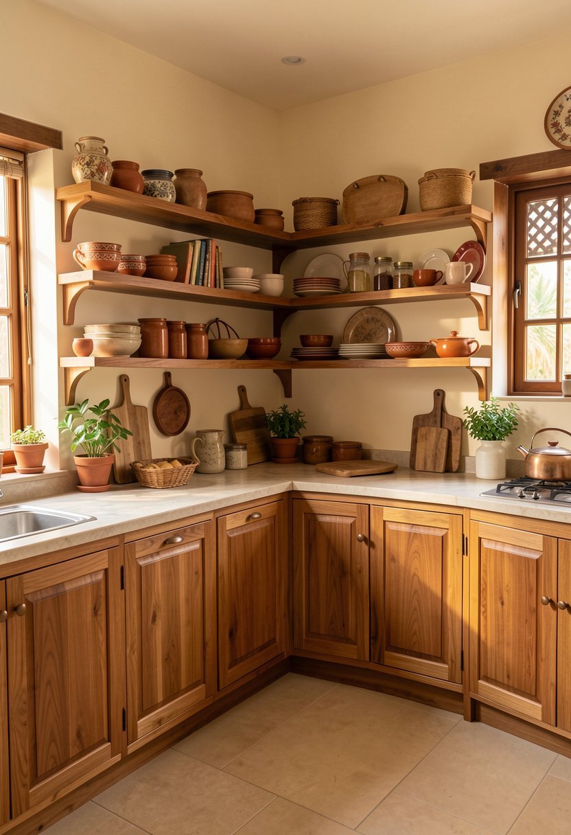 Install Wooden Open Shelves