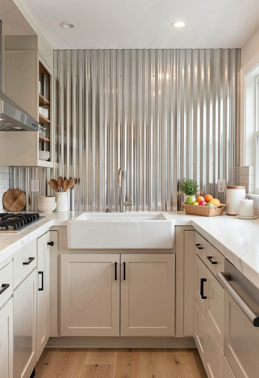 Layer with Vertical Metal Sheets