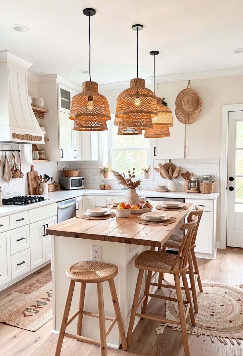 Layer Woven Rattan Light Fixtures