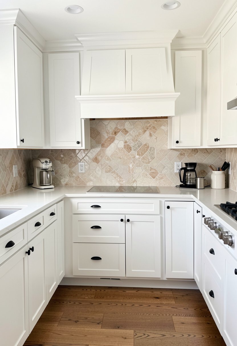 Limestone with Mosaic Patterned Backsplash
