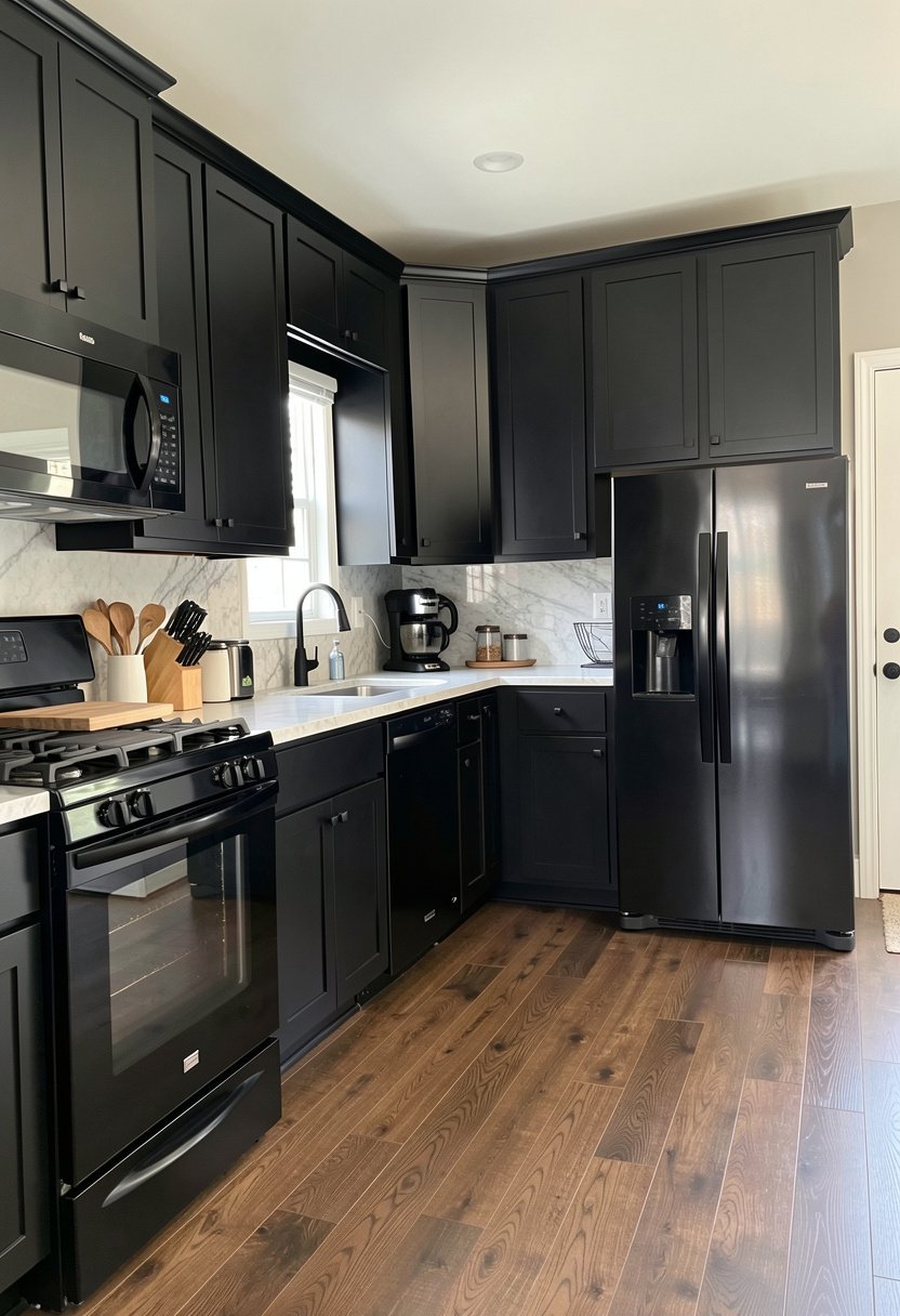 Matte Black Cabinets for Bold Contrast
