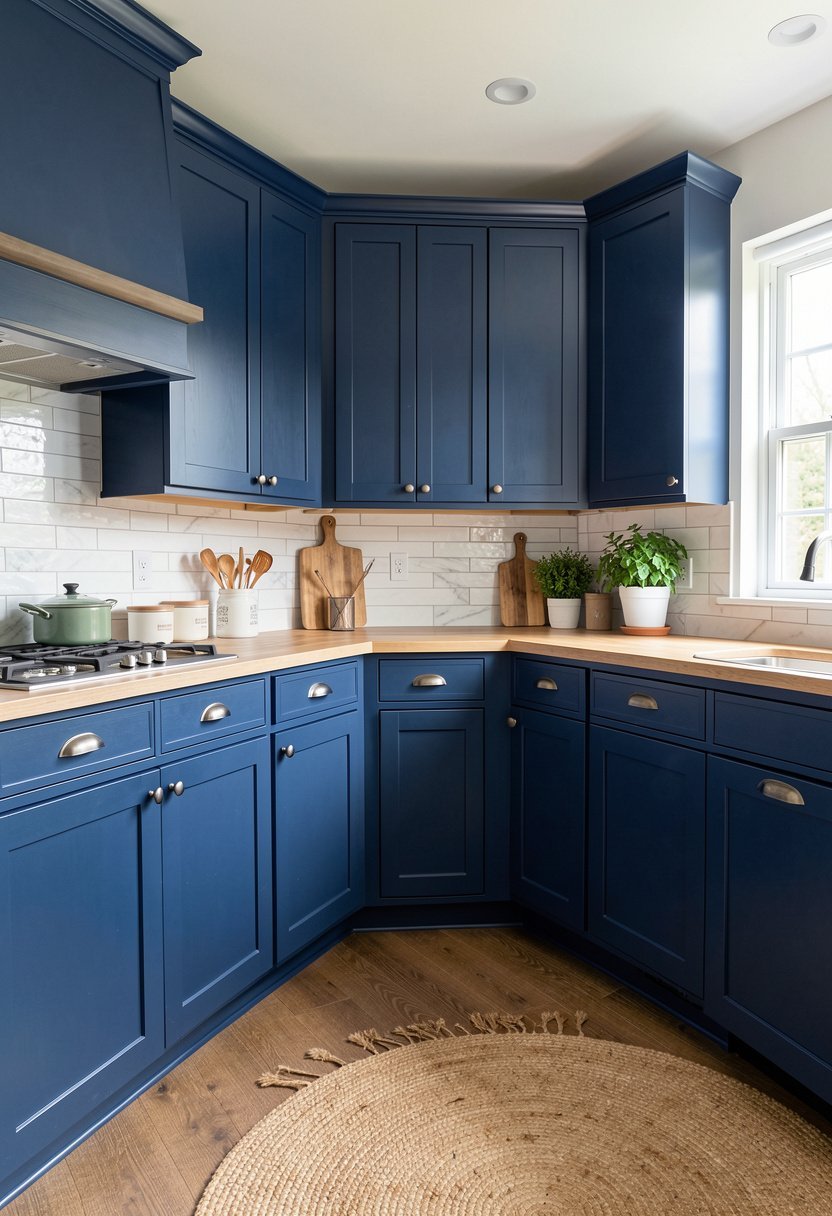 Midnight Blue with Wood