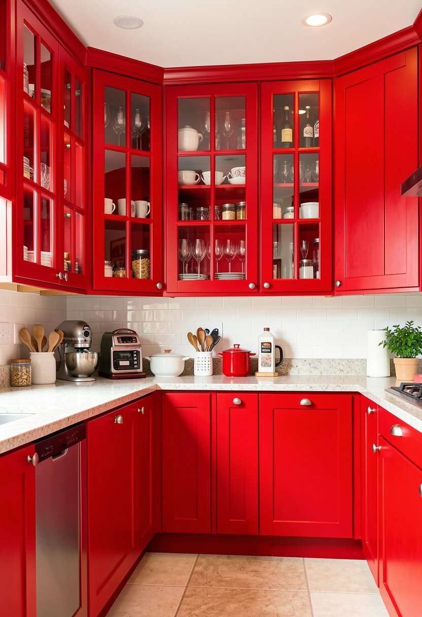 Mix in Glass Front Cabinets