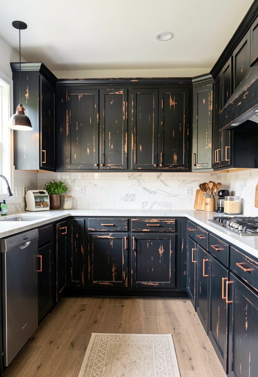 Moody Black and Copper Highlights