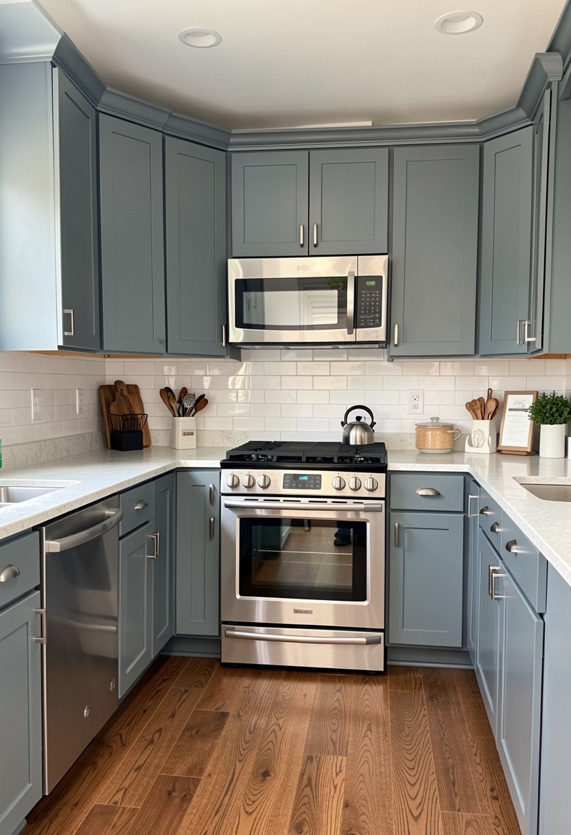 Muted Slate Blue Cabinets