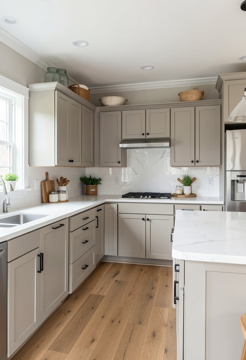Neutral Greige Cabinet Tones