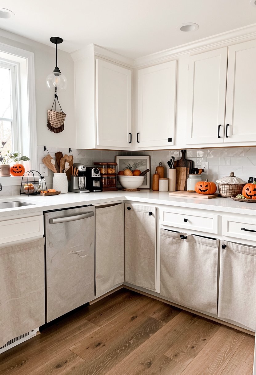 Neutral Linen Cabinet Skirts