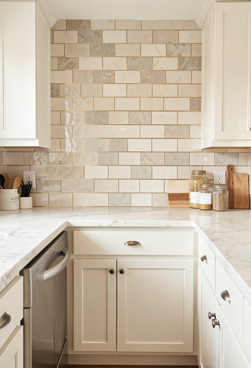 Offset Brick with Gold Grout
